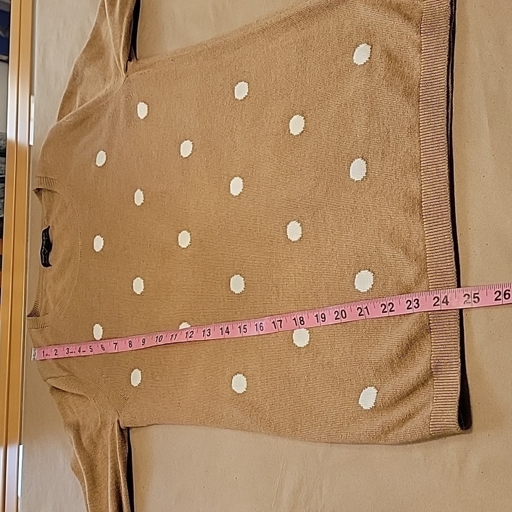 Banana Republic Size S Beige with White Polka Dot Long Sleeve Sweater, GUC - Picture 8 of 11